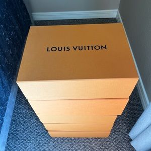 Empty authentic designer boxes: Louis Vuitton, Dior, Gucci and Hermes. $50 each